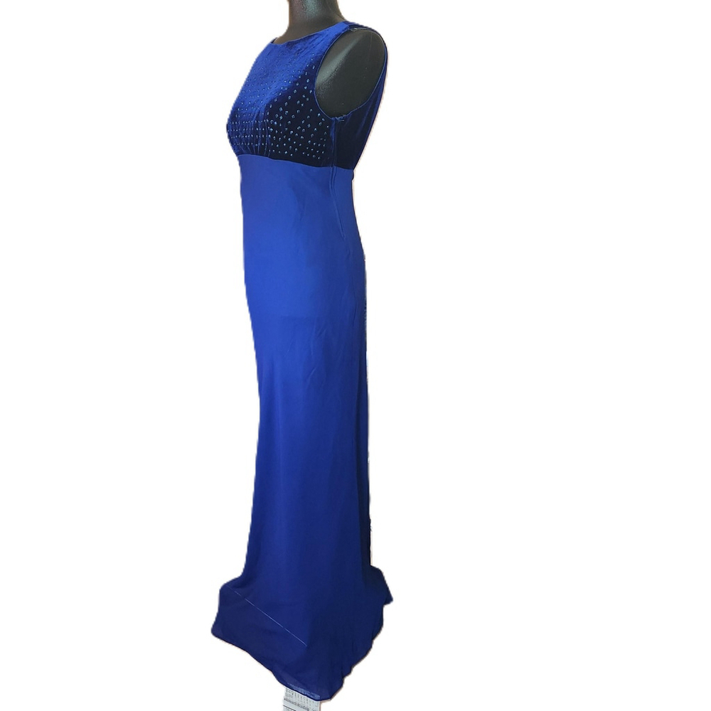 Zum Zum Niki Livas Blue Embellished Evening Gown Size 11-12 - Picture 3 of 10